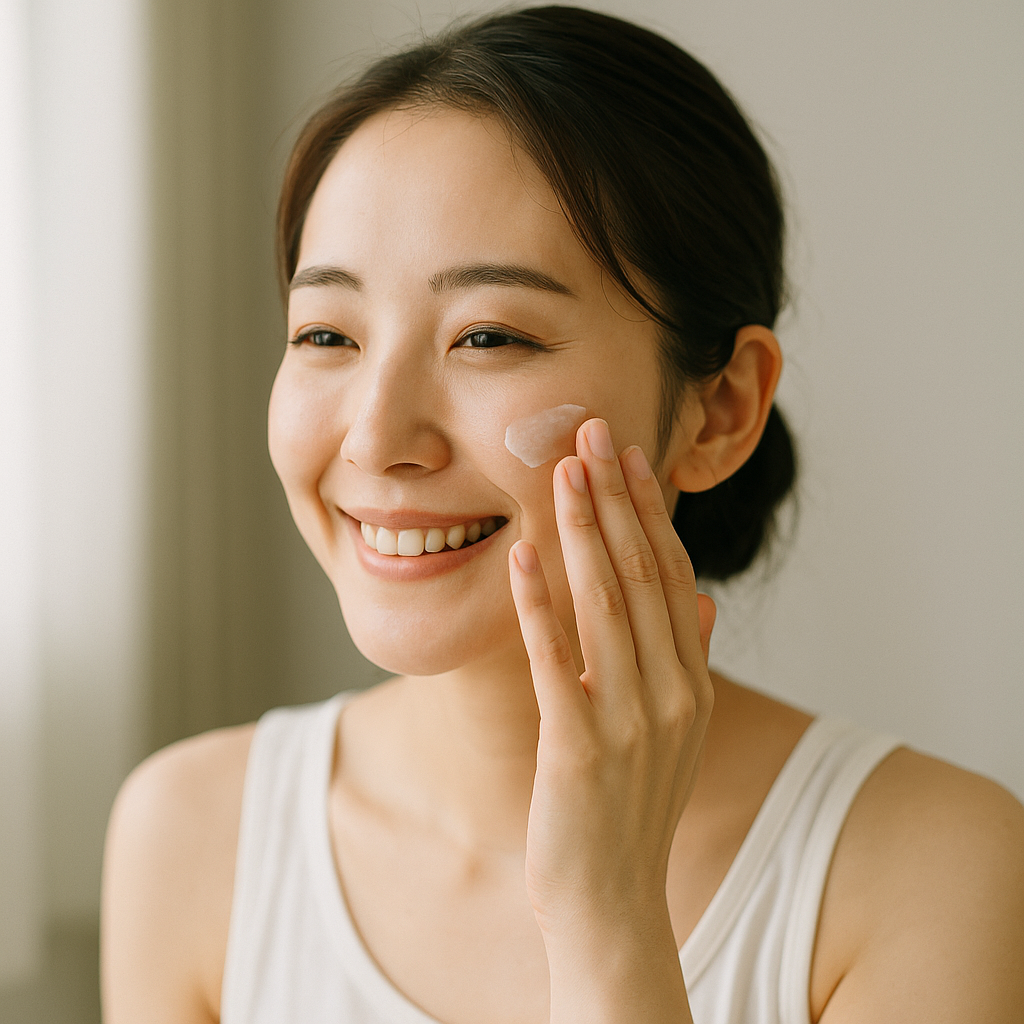施術成功で笑顔を見せる日本人女性