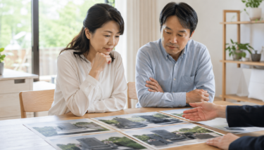 墓石を検討する夫婦のイメージ画像