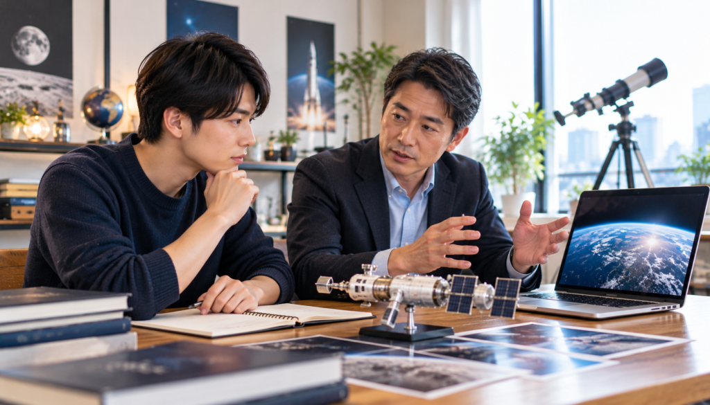 野口聡一のTHE LESSONをイメージした宇宙映像と学習する日本人ビジネスパーソン